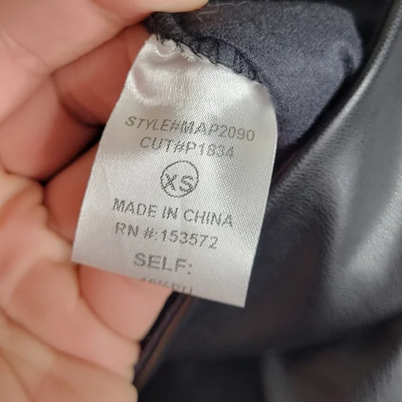 Bohme Karina Black Faux Vegan Leather High Rise Pull-On Pants XS (00-0) EUC - Picture 11 of 14